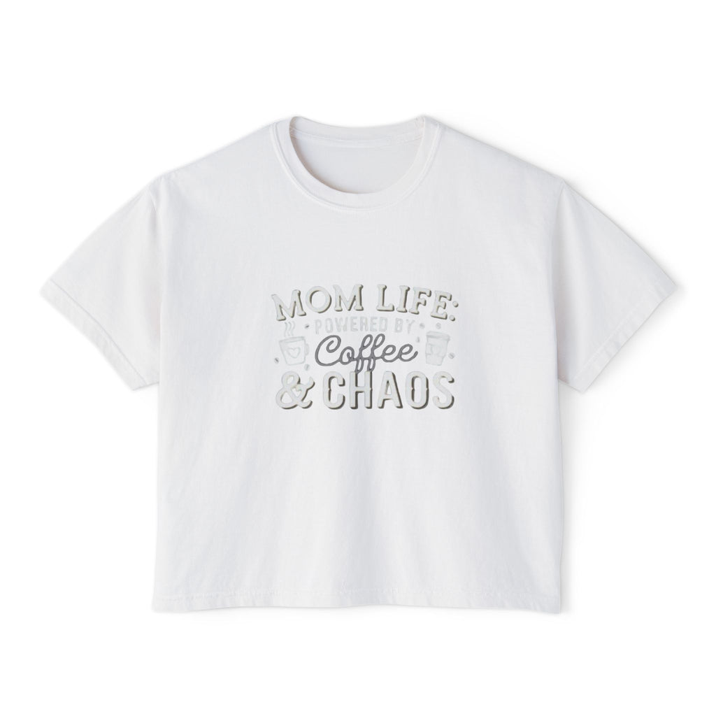 Mom Life Coffee & Chaos Boxy Tee