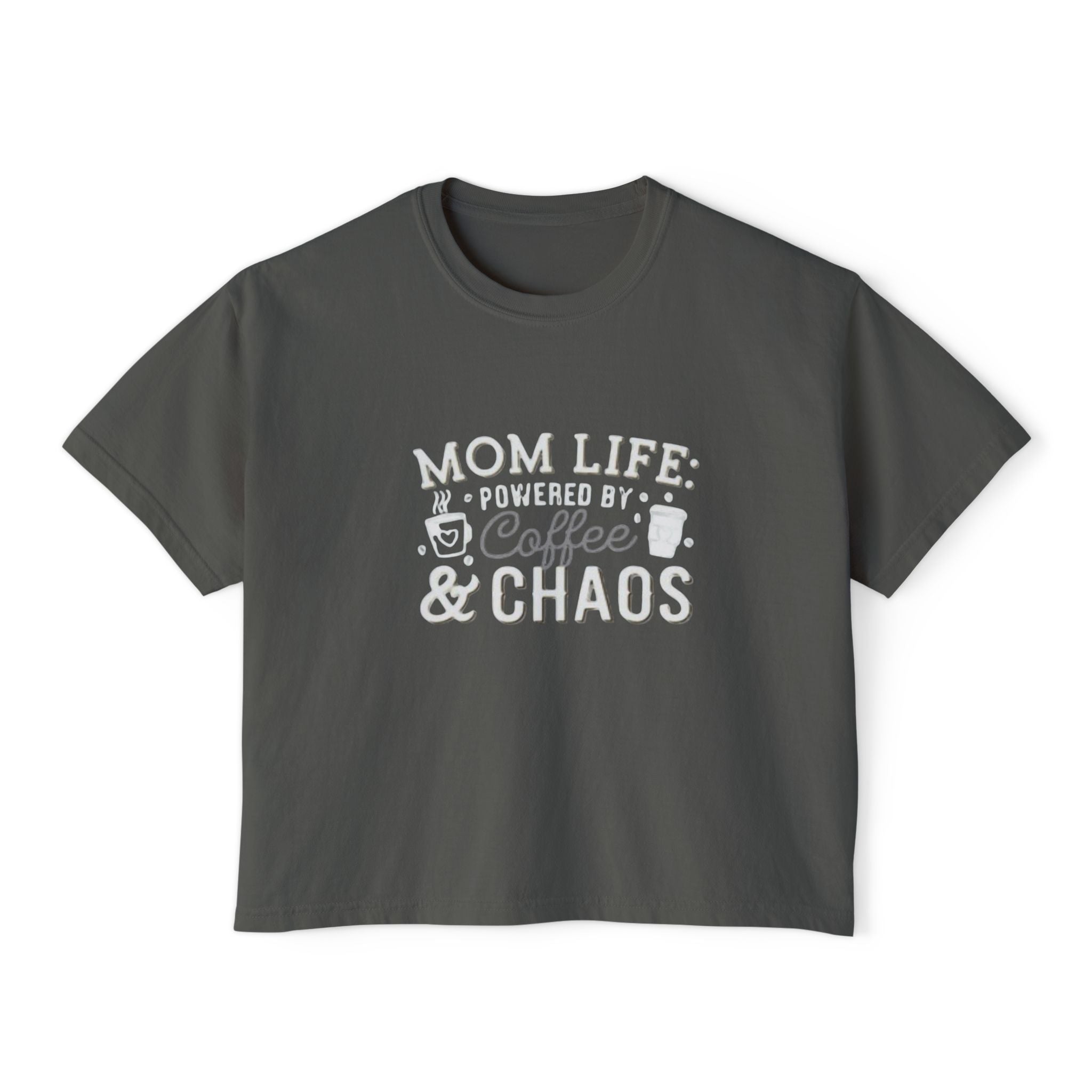 Mom Life Coffee & Chaos Boxy Tee
