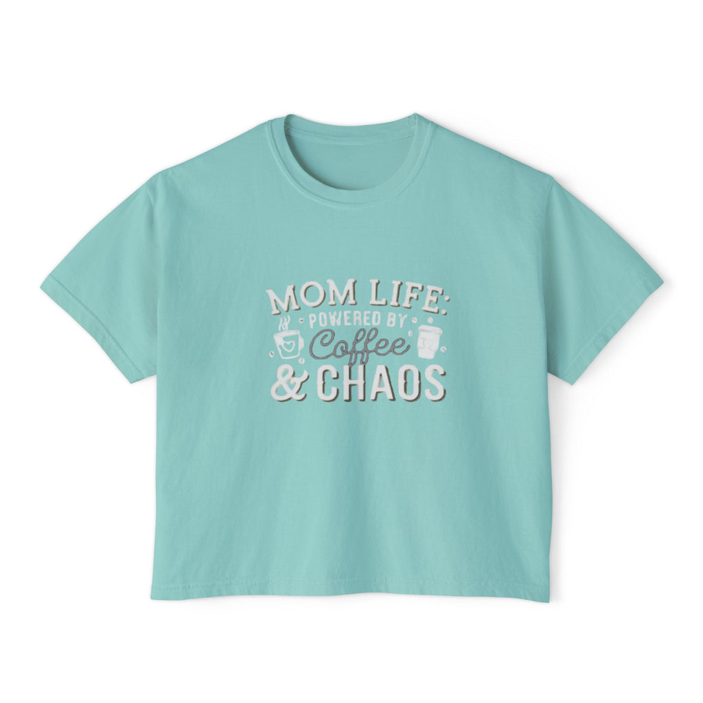 Mom Life Coffee & Chaos Boxy Tee