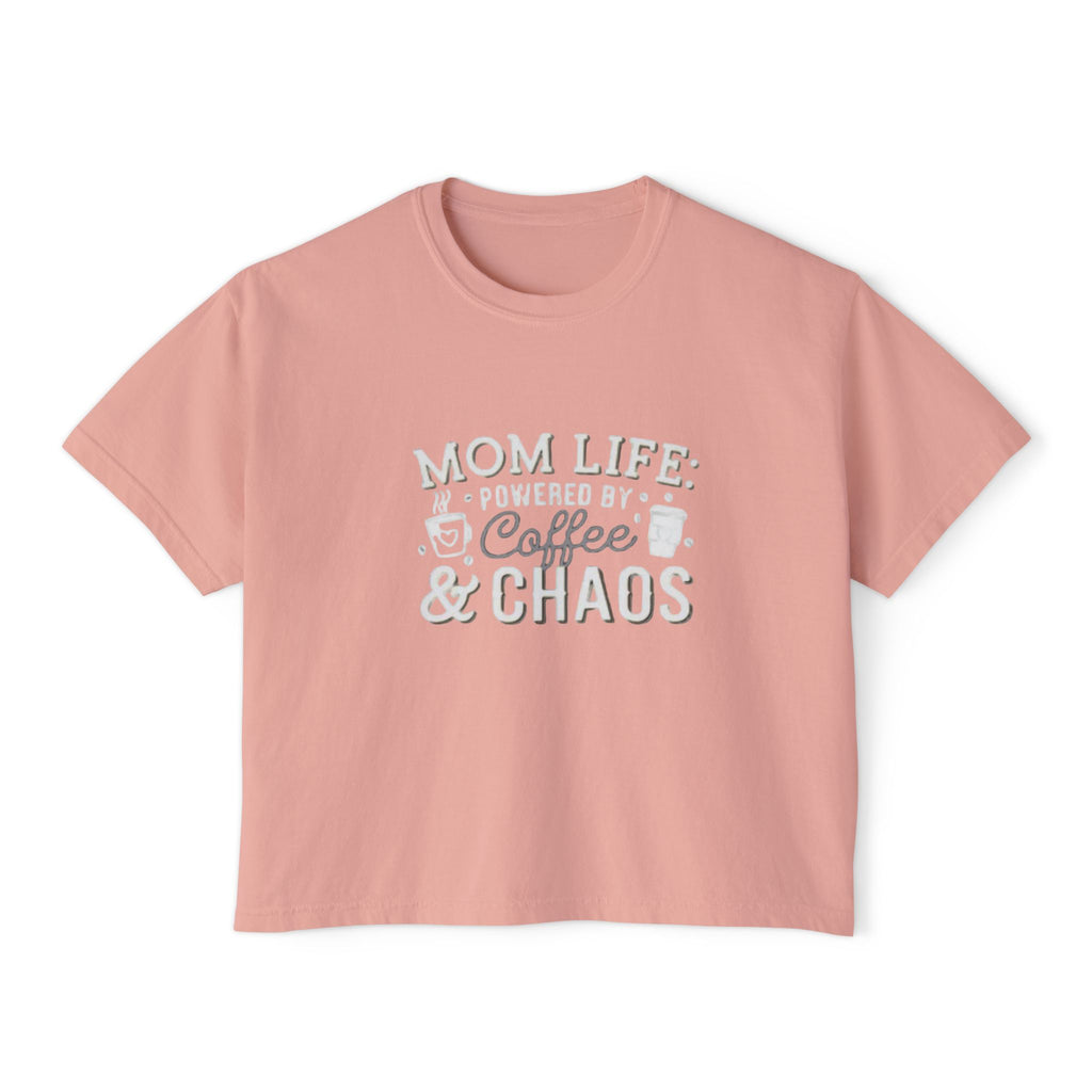 Mom Life Coffee & Chaos Boxy Tee