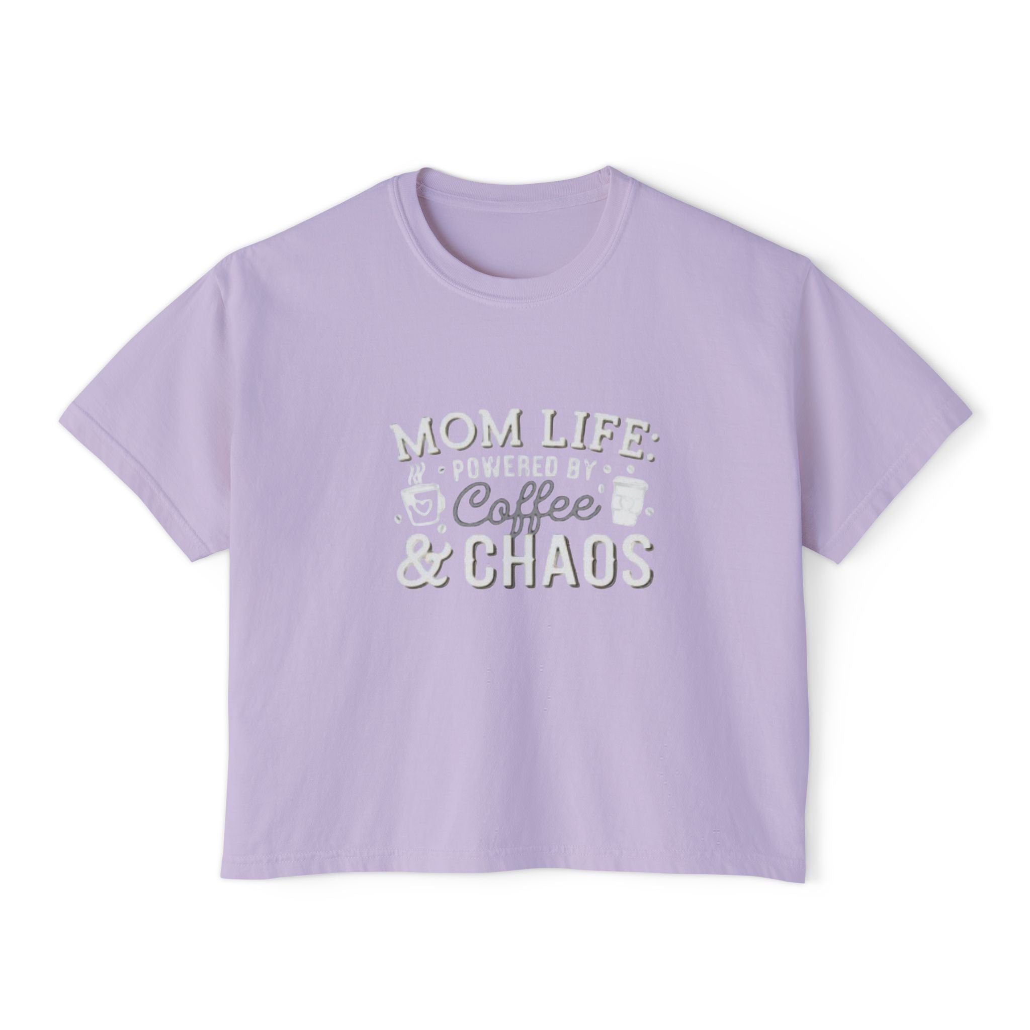 Mom Life Coffee & Chaos Boxy Tee