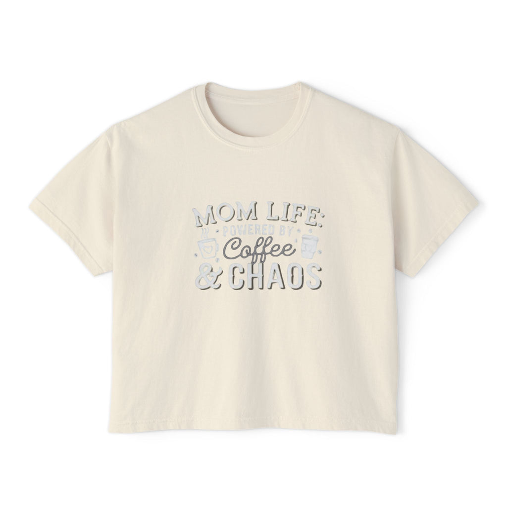 Mom Life Coffee & Chaos Boxy Tee