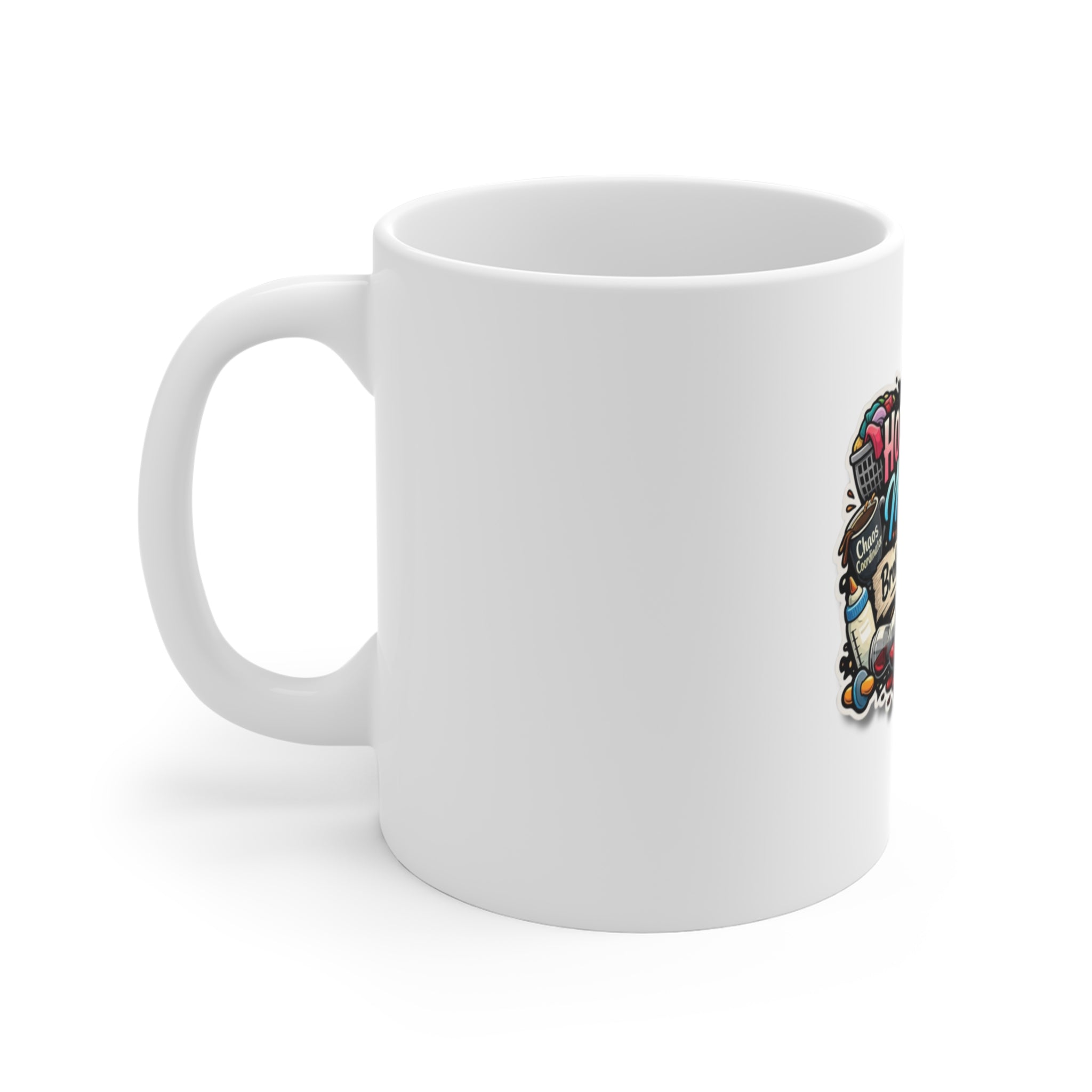 Hot Mess Mama Mug — "Broken & Drama" Funny Coffee Cup for Moms