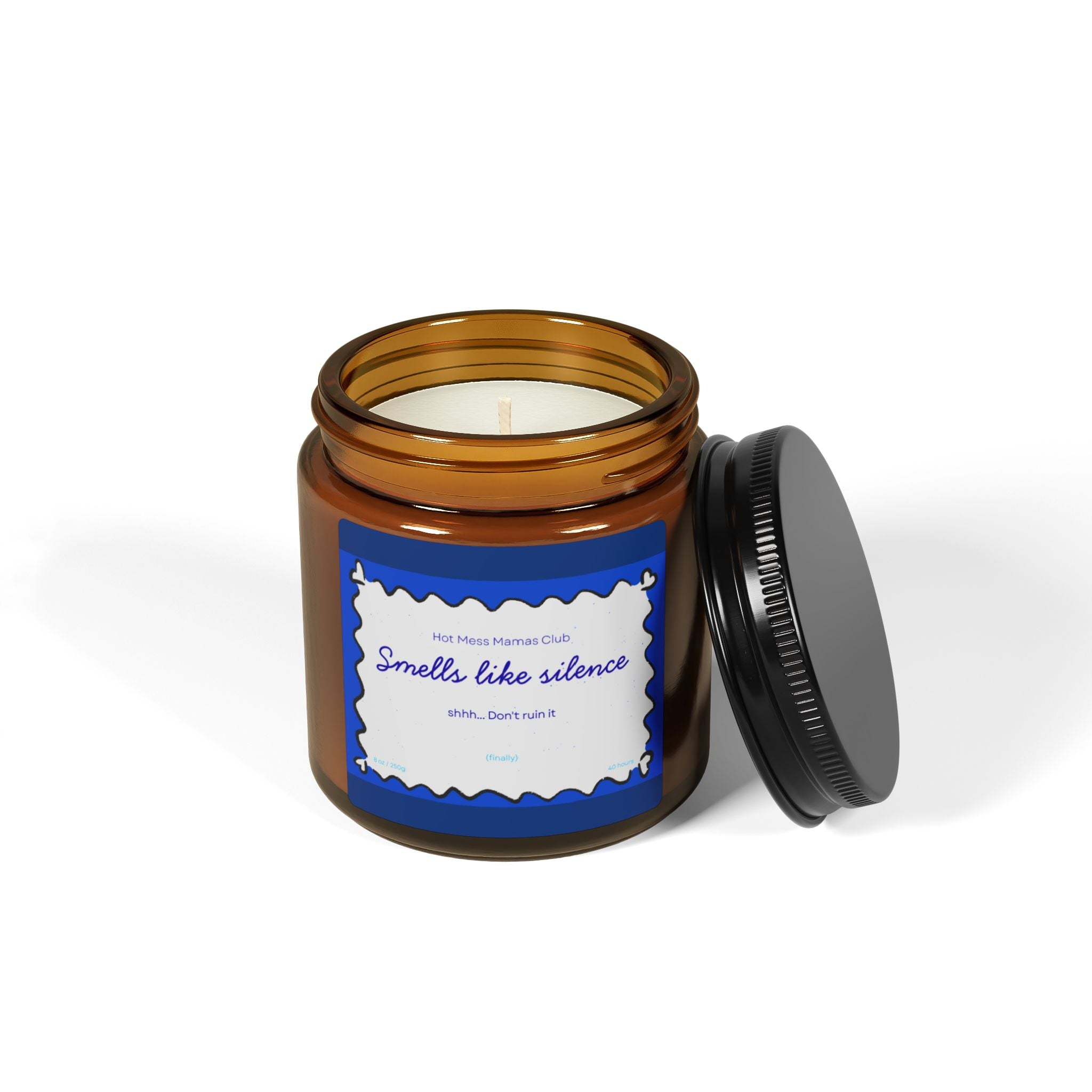 Smells Like Silence Soy Candle — Amber Jar Scented Candle (Multi-Size)