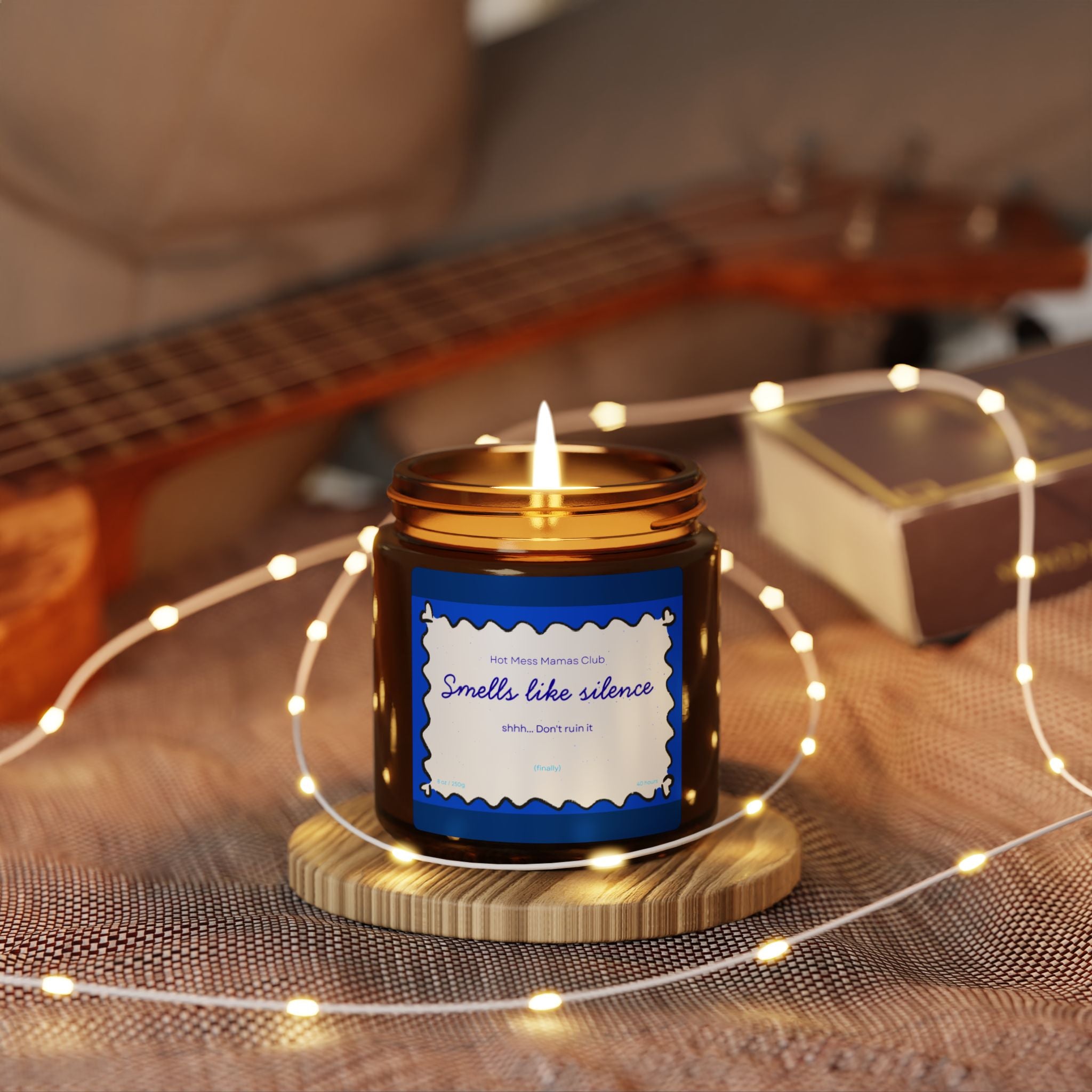 Smells Like Silence Soy Candle — Amber Jar Scented Candle (Multi-Size)