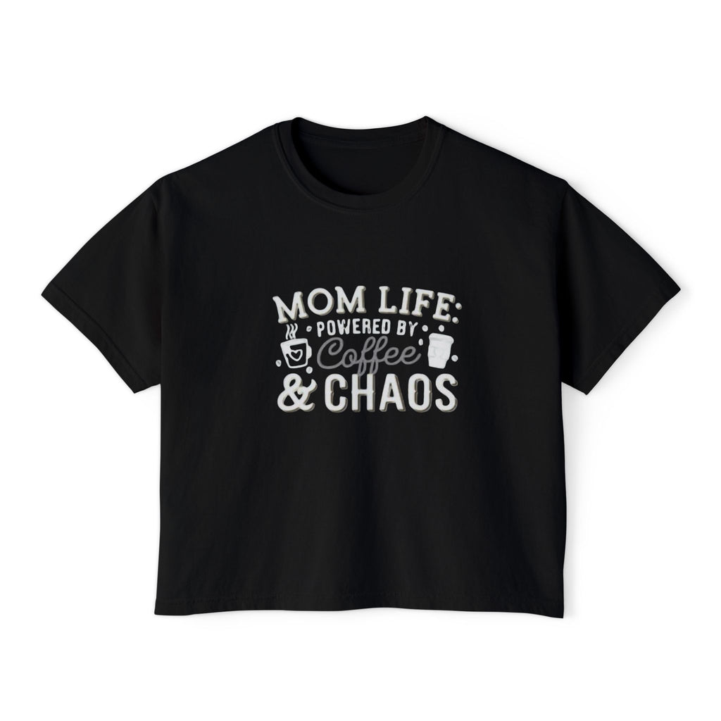 Mom Life Coffee & Chaos Boxy Tee