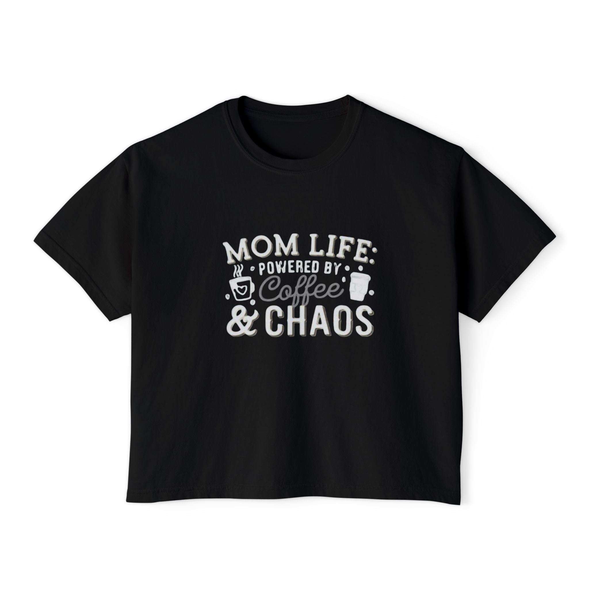 Mom Life Coffee & Chaos Boxy Tee