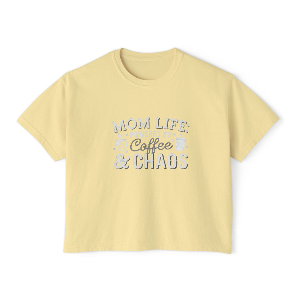 Mom Life Coffee & Chaos Boxy Tee