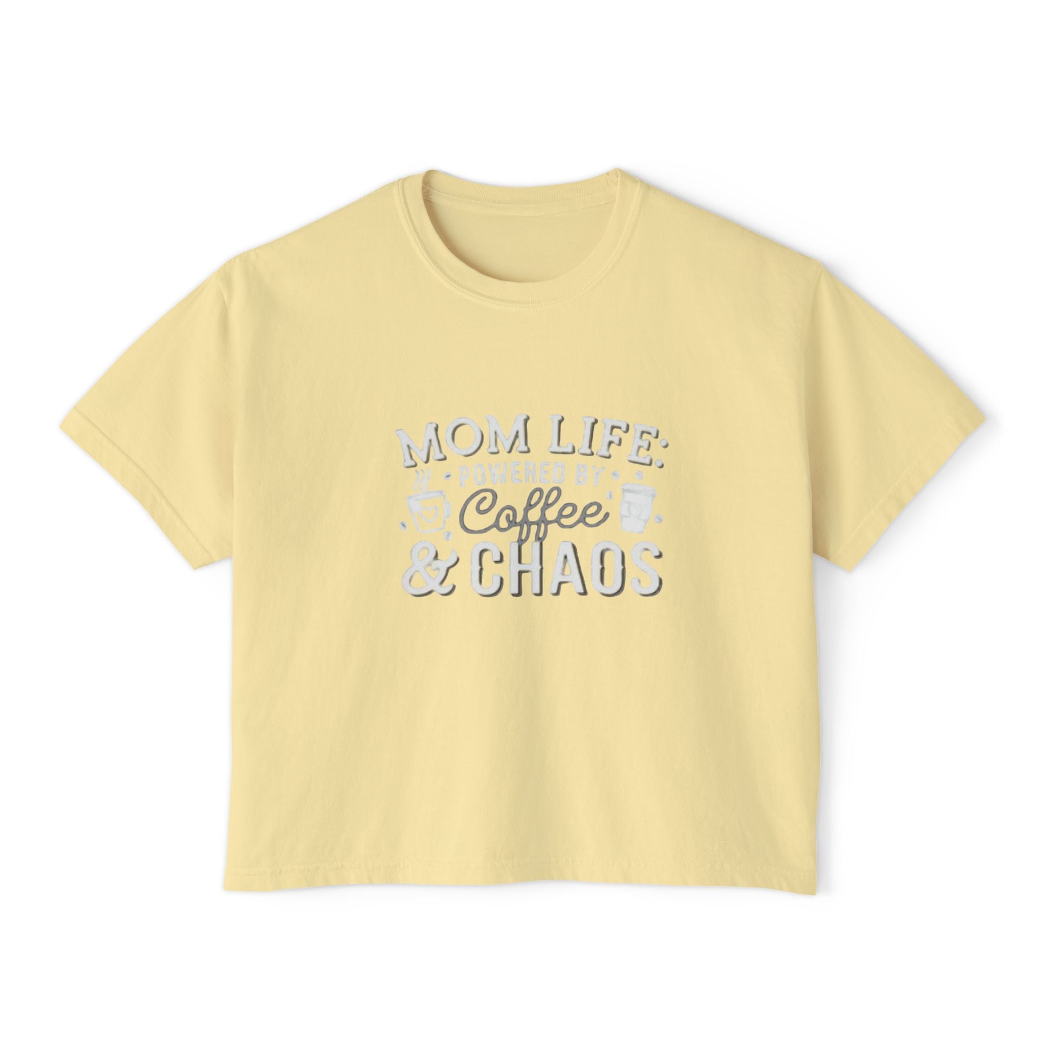 Mom Life Coffee & Chaos Boxy Tee