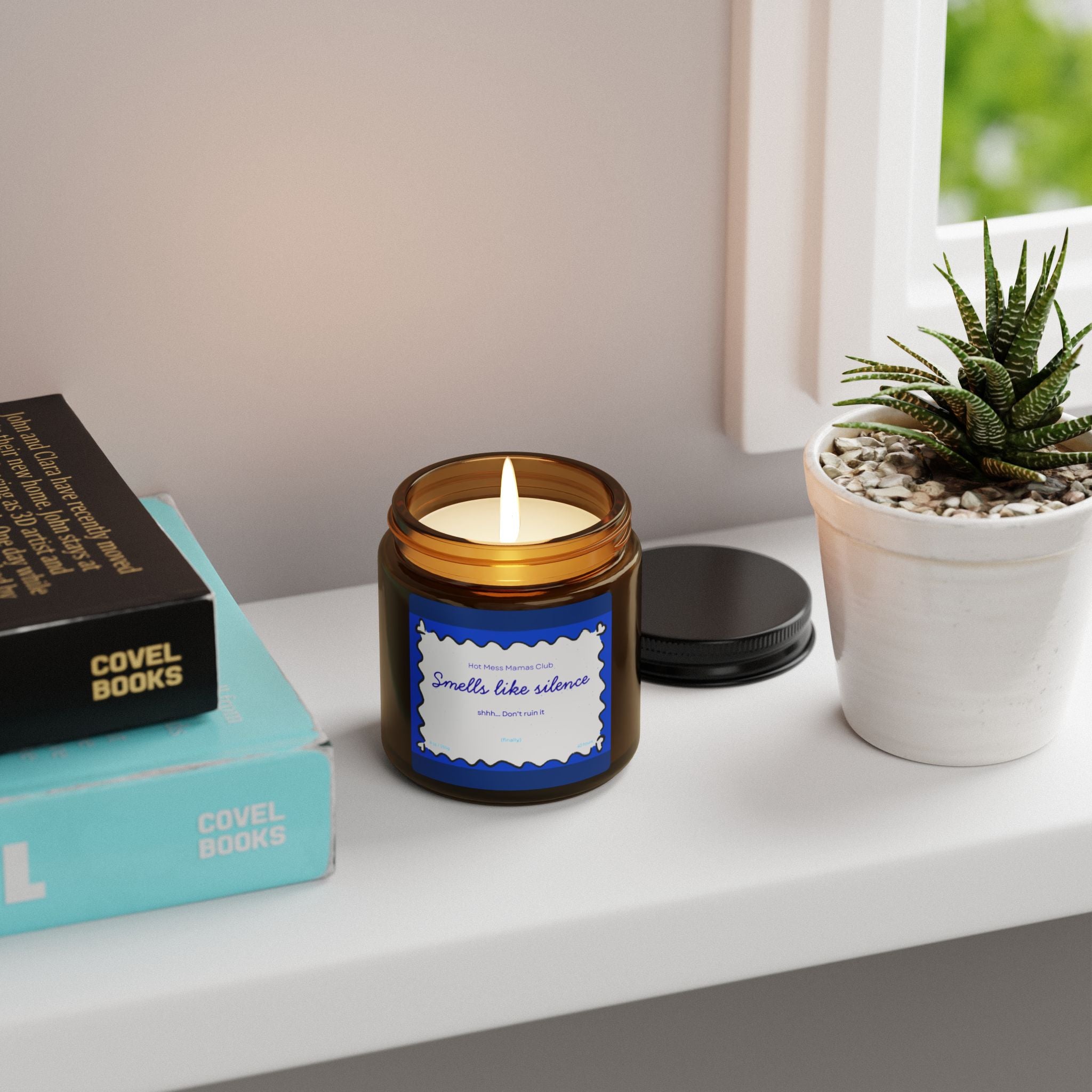 Smells Like Silence Soy Candle — Amber Jar Scented Candle (Multi-Size)